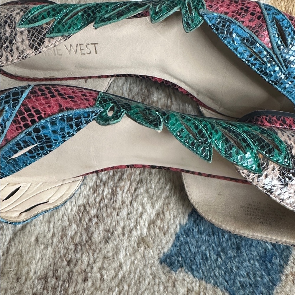 Nine West Multicolor Snakeskin Flats d’orsay - Picture 5 of 10